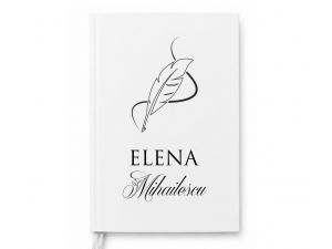 jurnal personalizat cu nume și design elegant cu pană