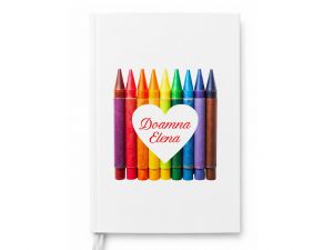 Jurnal personalizat cu nume "Creioane colorate"