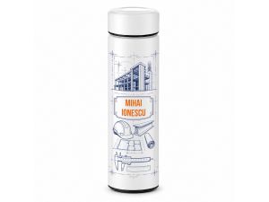 Termos din inox alb, inginer constructor