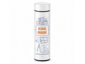 Termos din inox alb, pentru arhitect