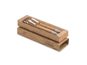 set de scris din lemn de salcam – personalizat cu logo