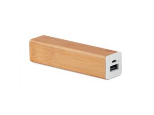 Power bank bambus de 2200mAh, personalizat cu logo – Lemn