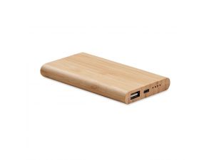 Power bank bambus de 4000mAh, personalizat cu logo – Lemn