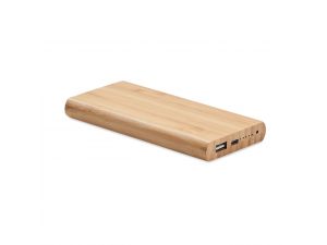 Power bank bambus de 2600mAh, personalizat cu logo – Lemn