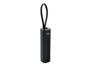 Powerbank 5000mA, aluminiu reciclat, PD 20W, personalizat cu logo – Negru