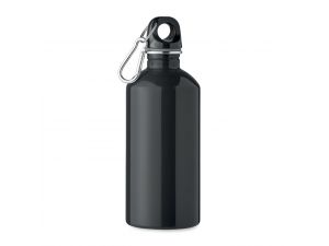 Sticlă cu perete simplu din inox reciclat, 500ml, personalizata cu logo – Negru