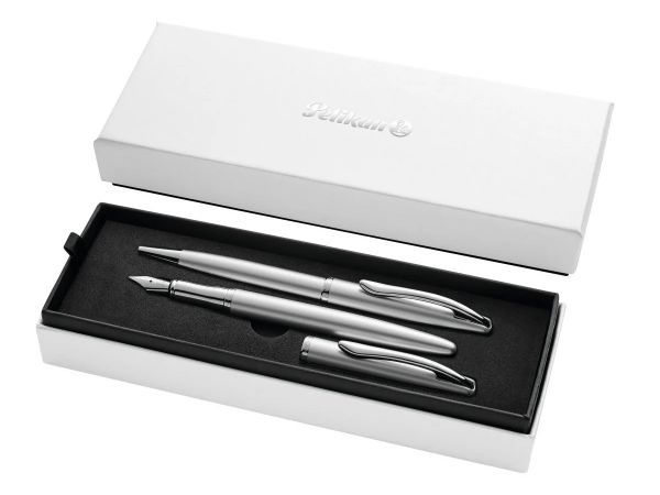 Set pix + stilou Jazz Noble Elegance culoare argintiu, in cutie cadou